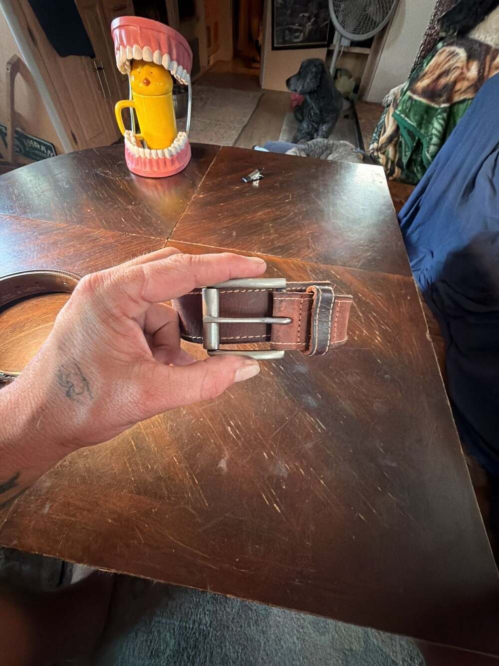 Levi's Leather Belt Brown Genuine Leather Stitching Detail